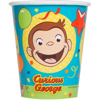 Set da 8 bicchieri Curioso come George, in cartoncino