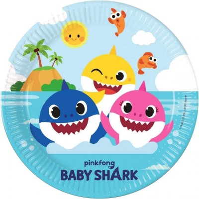 Kit compleanno 8 persone di Baby Shark, per feste bambini