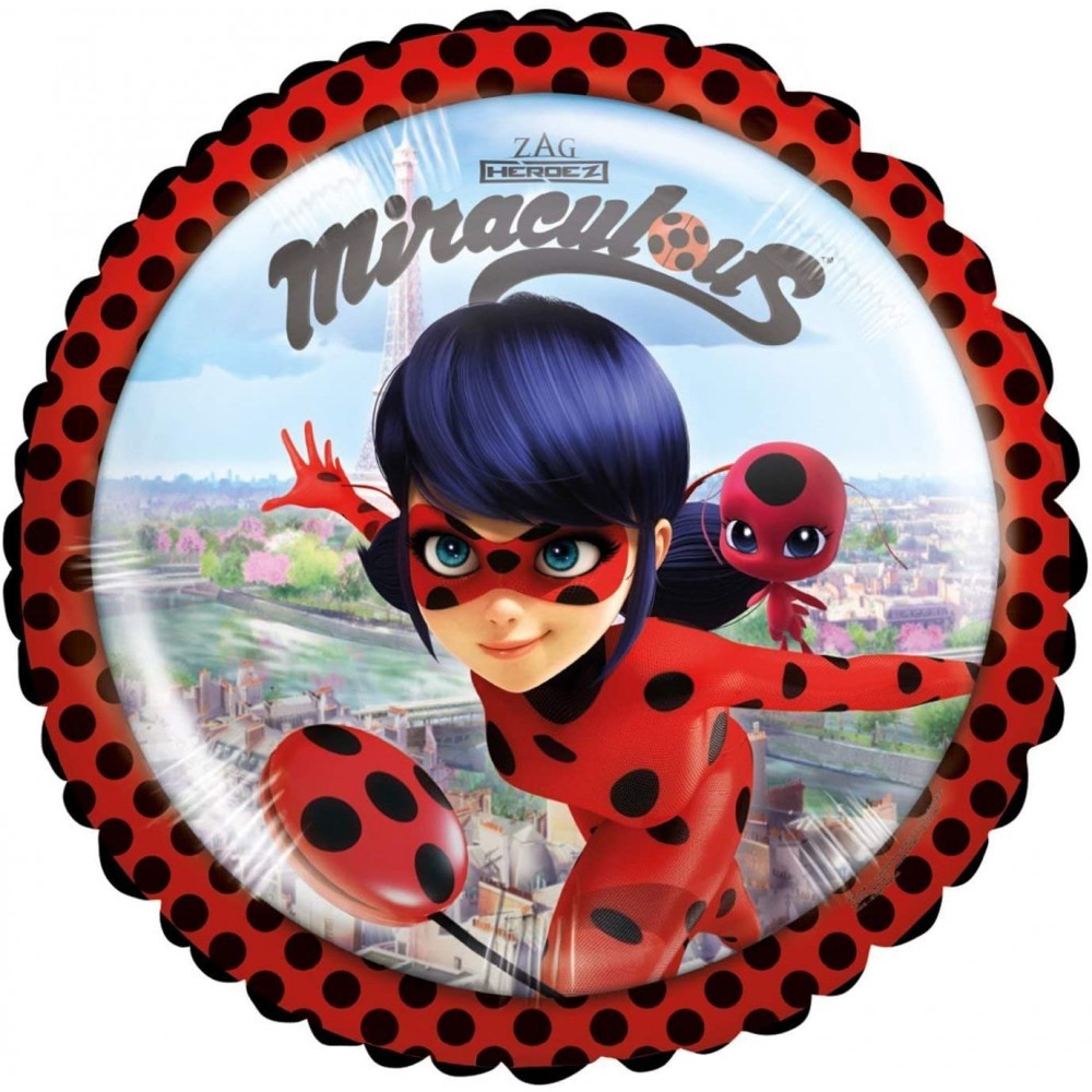 Palloncino da 23 cm tema Ladybug Miraculous, per compleanni