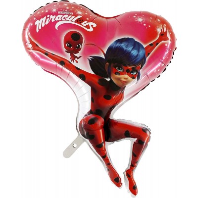 Palloncino forma cuore di Miraculus LadyBug, per compleanni a tema