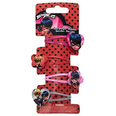 Kit da 4 Fermacapelli di Ladybug, per bambine, idea regalo