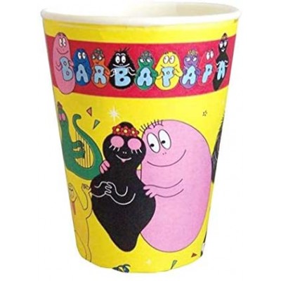 Set da 6 bicchieri Barbapapà, in cartoncino, per feste