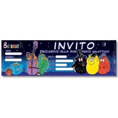 Set da 15 inviti a tema barbapapa, per feste di compleanno