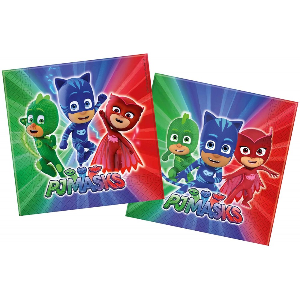 Confezione da 20 tovaglioli pj masks - Super Pigiamini, per feste