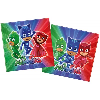 Confezione da 20 tovaglioli pj masks - Super Pigiamini, per feste