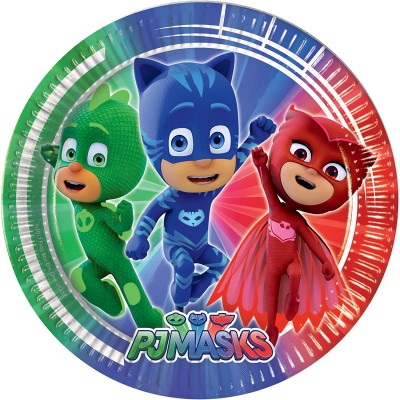 Set da 8 piatti piccoli Pj Masks da dessert, 19 cm, Super Pigiamini, in cartoncino