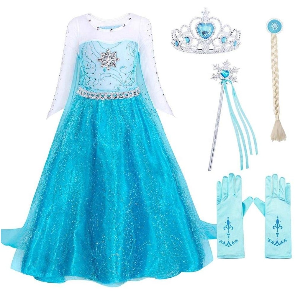 Costume con abito e accessori Elsa di Frozen, per bambine