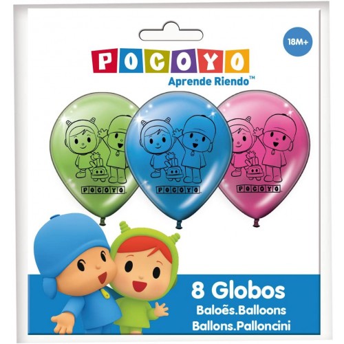 Set da 8 piatti Pocoyo da 23 cm, in cartoncino, per compleanni