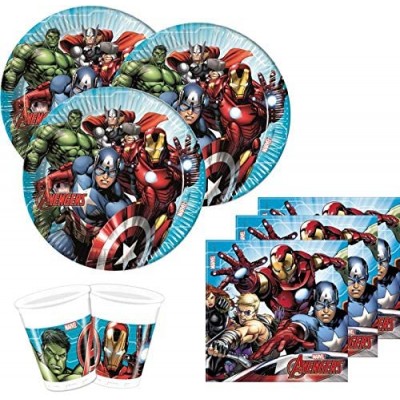 Kit festa per 8 bambini degli Avengers, 36 pezzi, per la tavola